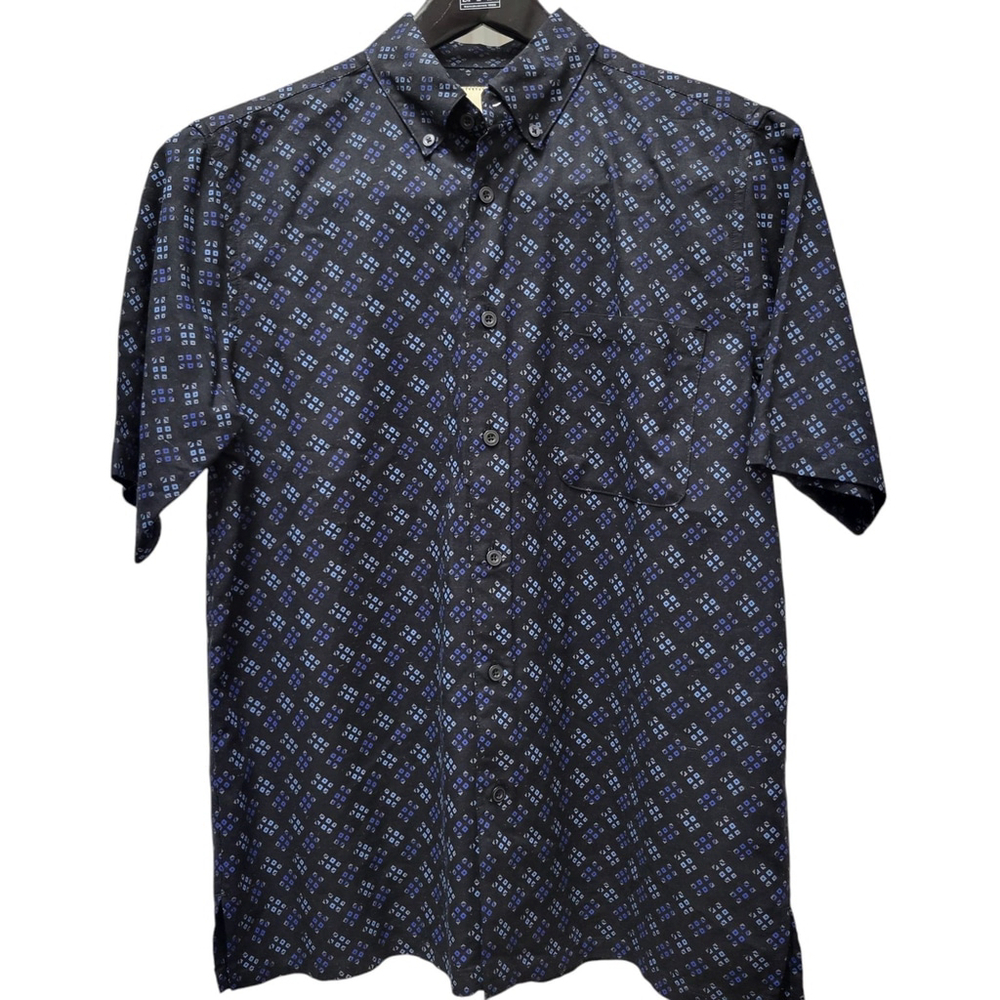 Island Republic Silk Rayon Blend Button-Up Short Sleeves Shirt Men's Size Medium